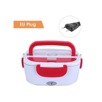 Portable Electric Heating Lunch Box White/Red 238x170x108millimeter