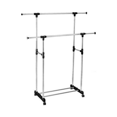 Clothes Double Pole  Portable Rack Hanger Extendable Rolling Removable And Retractable Garments Rack Multicolour