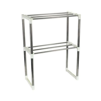 Multifunctional Microwave Oven Rack Silver 49.5-80x25x60.5centimeter