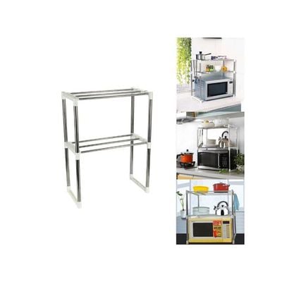 Multifunctional Microwave Oven Rack Silver 49.5-80x25x60.5centimeter