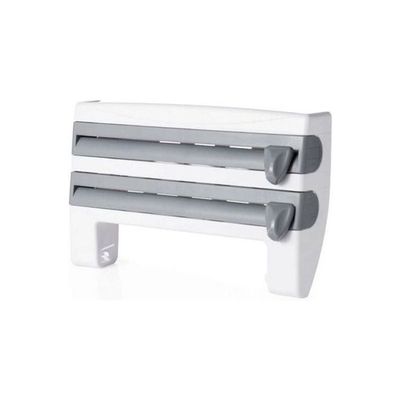 Plastic Refrigerator Cling Film Storage Rack Wrap Cutter Wall Hanging Paper Towel Holder Kitchen Organizer Grey/White