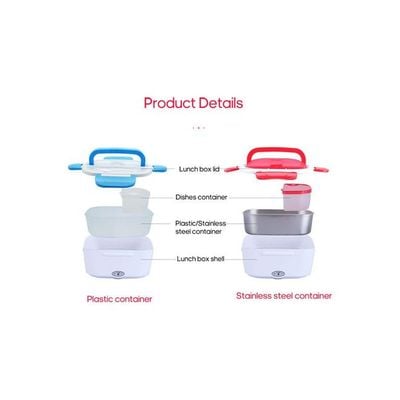 Multi Functional Electric Heating Lunch Box Blue 23.8x10.8x17cm