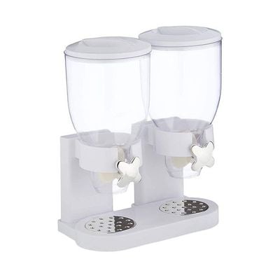 Double Canister Cereal Dispenser White/Clear 35x20x35cm