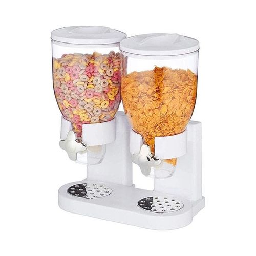 Double Canister Cereal Dispenser White/Clear 35x20x35cm