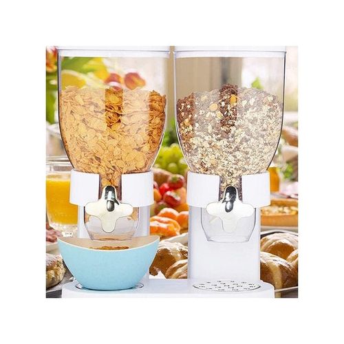 Double Canister Cereal Dispenser White/Clear 35x20x35cm