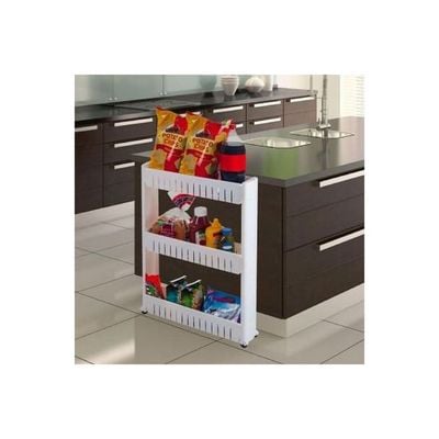 3-Tier Multipurpose Kitchen Rack White 21.7x29inch