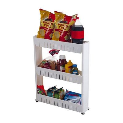 Pantry Rack With 3 Large Storage Baskets White 71x52x12cm