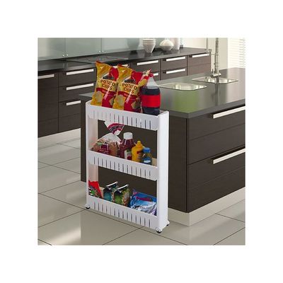 Pantry Rack With 3 Large Storage Baskets White 71x52x12cm