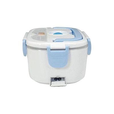 Electric Heating Lunch Box Blue/White 10x7.5x4.5inch