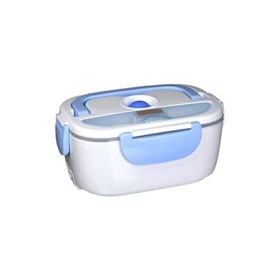 Electric Heating Lunch Box Blue/White 10x7.5x4.5inch