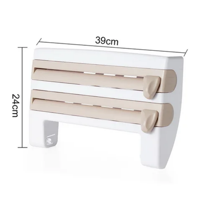 Multifunctional Food Wrap Dispenser Beige/White 42centimeter