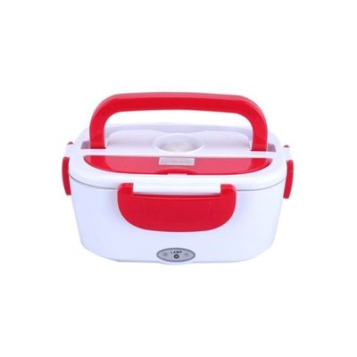 Portable Electric Heating Lunch Box White/Red 238x170x108millimeter
