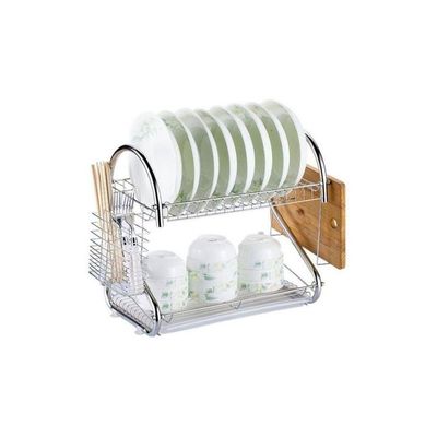 Stainless Steel Dish Drying Rack Silver 42x38centimeter