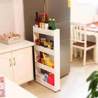 4 Tier Kitchen Rack White Medium