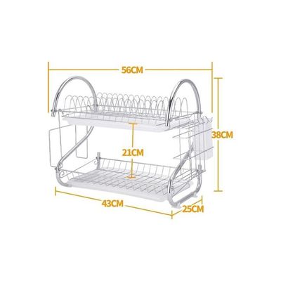 Stainless Steel Kitchen Rack Silver 43x25x38cm