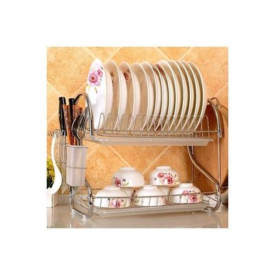 Stainless Steel Kitchen Rack Silver 43x25x38cm