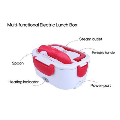 Multi-functional Portable Electric Heating Lunch Box With Removable Stainless Steel Container Blue 23.8*10.8*17cm