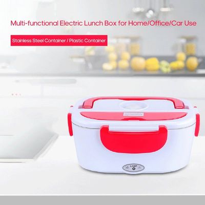 Multi-functional Portable Electric Heating Lunch Box With Removable Stainless Steel Container Blue 23.8*10.8*17cm