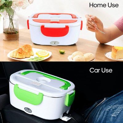 Multi-functional Portable Electric Heating Lunch Box With Removable Stainless Steel Container Blue 23.8*10.8*17cm