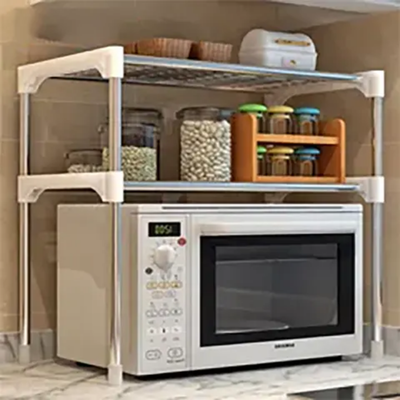 2-Tier Multi-functional Kitchen Rack Silver