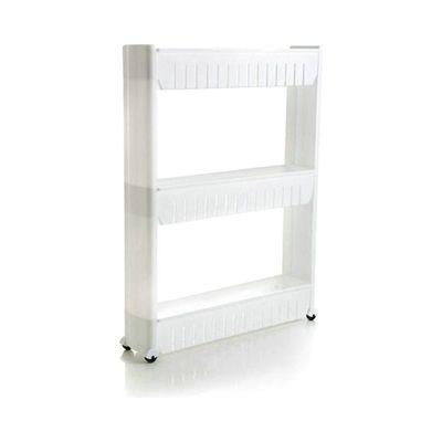 3-Tier Mobile Shelving Storage Cart White