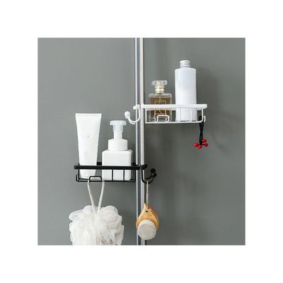 Adjustable Faucet Storage Rack With Hook White 24 x 9 x 15centigram