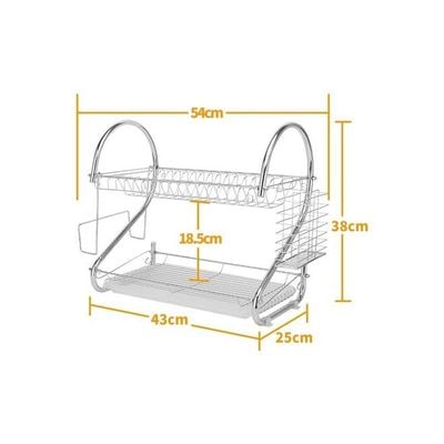 Stainless Steel Kitchen Rack Silver 43x25x38cm