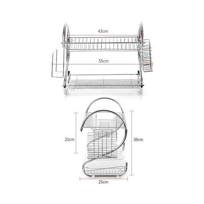 2-Tier Multifunctional Storage Rack Silver 55x38x25centimeter