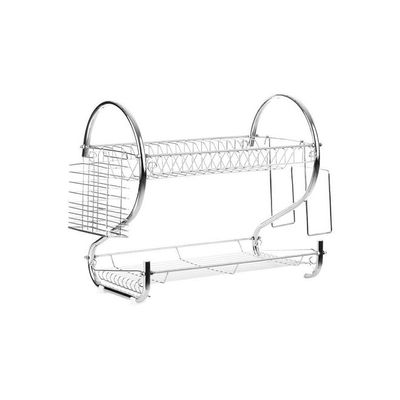 2-Tier Multifunctional Storage Rack Silver 55x38x25centimeter