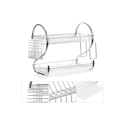 2-Tier Multifunctional Storage Rack Silver 55x38x25centimeter