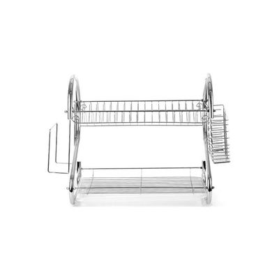 2-Tier Multifunctional Storage Rack Silver 55x38x25centimeter