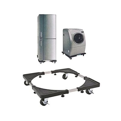 Multifunctional  Movable Washing Machine And Refrigerator  Stand Black /Silver