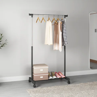 Adjustable Clothes Garment Rack Black/Silver 39.75x66inch