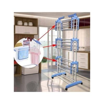 3-Layers Stainless Steel Clothes Hanger Multicolour