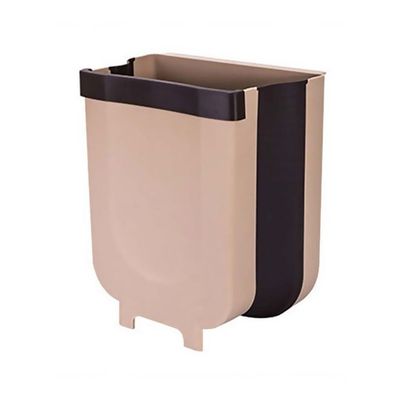 Portable Trash Can Khaki 28.6x25.3x17.5centimeter