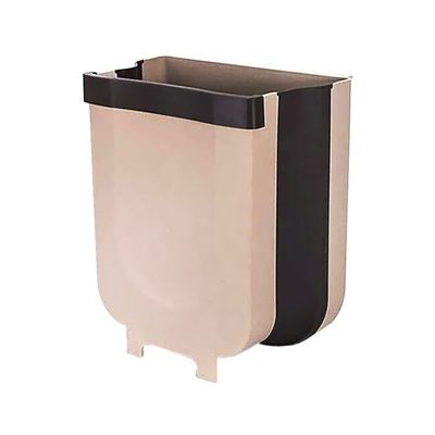 Kitchen Hanging Cabinet Door Trash Can Beige/Black 25.3x28.6x17.5centimeter