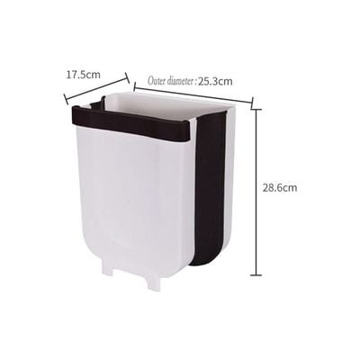 Hanging Plastic Trash Can White/Black