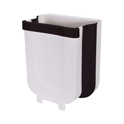 Hanging Plastic Trash Can White/Black