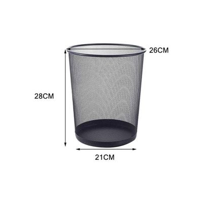 Metal Trash Can Black