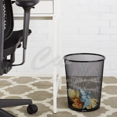 Metal Trash Can Black