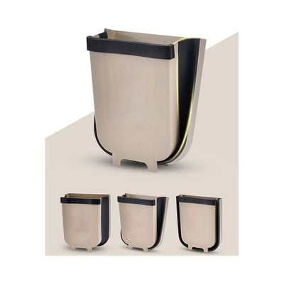 Hanging Kitchen Trash Can Beige/Black 24.5x28.5x17.5cm