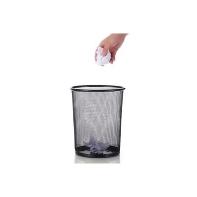 Metal Waste Basket Black 7.5x9x10.6inch