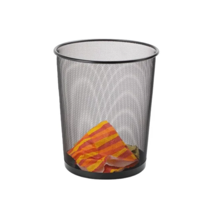 Metal Mesh Waste Bin Silver