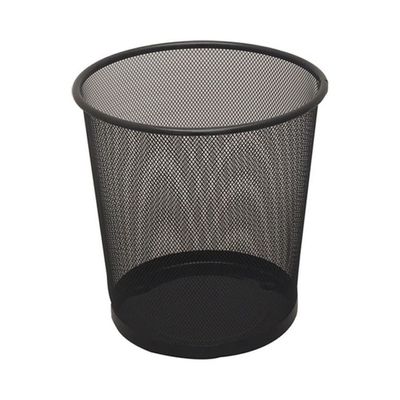 Mesh Trash Bin Paper Basket Kitchen Bedroom Office Rubbish Waste Holder Can Black 20*10*20cm