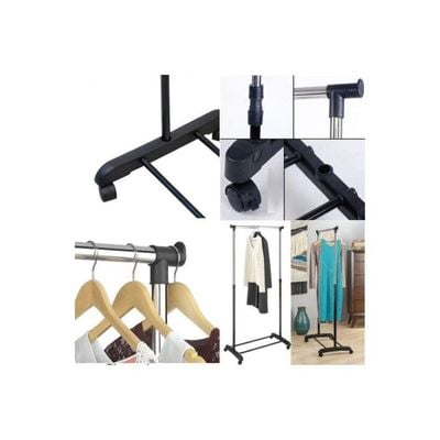 Telescopic Clothes Rack Silver/Black 75x80x45centimeter