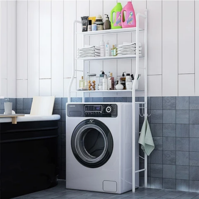 3-Tier Washing Machine Storage Shelve White 65 X 25 X 160cm