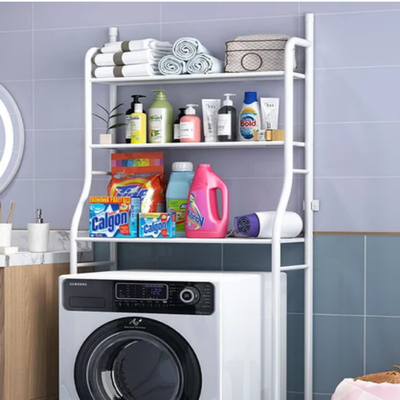 3-Tier Washing Machine Storage Shelve White 65 X 25 X 160cm
