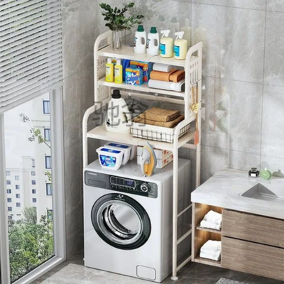 3-Tier Washing Machine Storage Shelve White 65 X 25 X 160cm