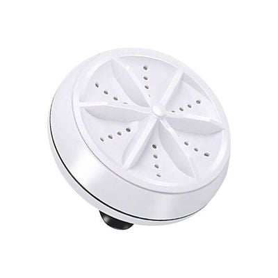 Mini Washing Machine Portable Rotating Ultrasonic Turbine Washer with USB Cable White 20*10*20cm