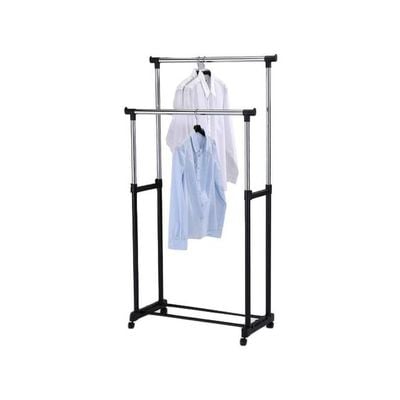 Double Layer Cloth Rack Black